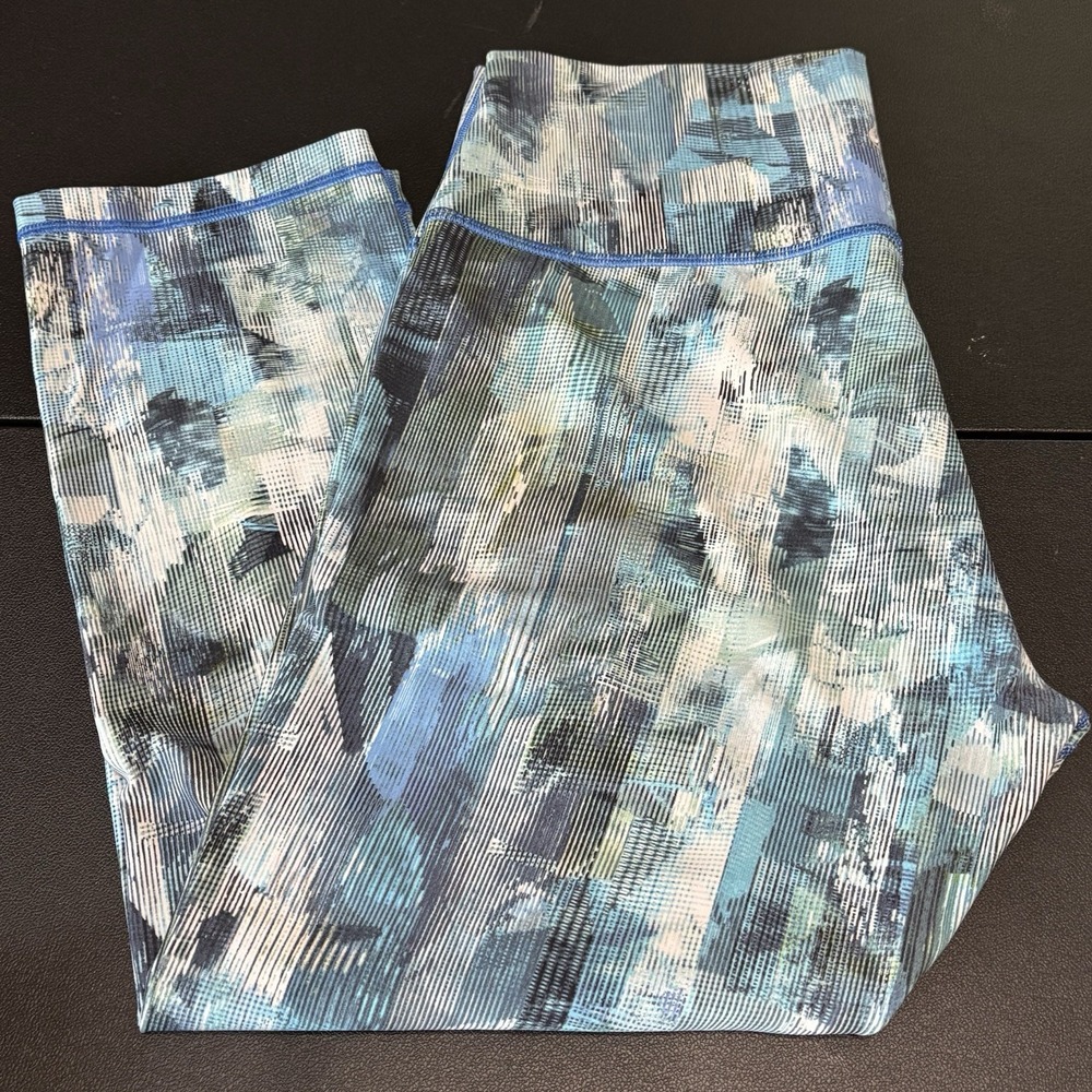 Lululemon Wunder Under High Rise Crop Women's Size 10 Sun Dazed Multi Blue - Picture 5 of 5